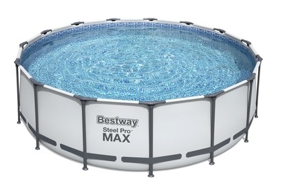Bazén Bestway s konštrukciou 4,57 x 1,22 m svetlo šedý set s pieskovou filtráciou 4m3 / hod