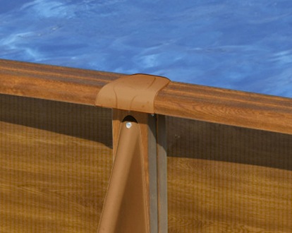 GRE Náhradný kryt bočného stĺpika bazéna 120cm - diel EM rovný - hnedý