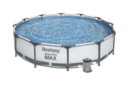 Bazén Bestway s konštrukciou 3,66 x 0,76m svetlo šedý s kartušovou filtráciou