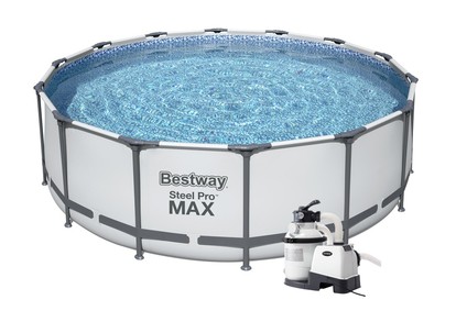 Bazén Bestway s konštrukciou 4,27 x 1,22 m svetlo šedý set s pieskovou filtráciou 4m3 / hod