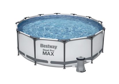 Bazén Bestway s konštrukciou 3,66 x 1,00 m svetlo šedý set