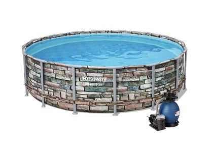 Bazén Bestway Stone s konštrukciou 4,88 x 1,22 m set + piesková filtrácia 4,5m3 / hod