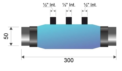 Cela pro 3 sondy – na potrubí 50mm
