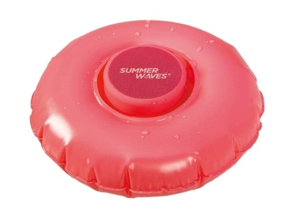 Nafukovací kruh s vode odolným Bluetooth reprákom - ružový