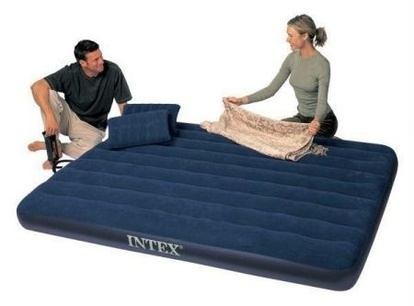 INTEX 68765 Nafukovacia posteľ Classic Downy Blue "Queen Set"
