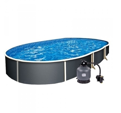 Bazén AZURO GRAPHIT ovál 5,5 x 3,7 x 1,2m + piesková filtrácia 7m3/hod