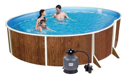 Bazén AZURO WOOD ovál 5,5 x 3,7 x 1,2m + piesková filtrácia 7m3/hod