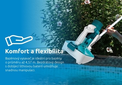 Vysávání bazénu vysavačem Marimex StarVac Yucon na tyči