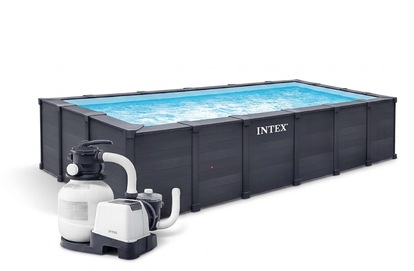 INTEX RECT Pool Graphit 6 x 3 x 1,24 m s pieskovou filtráciou