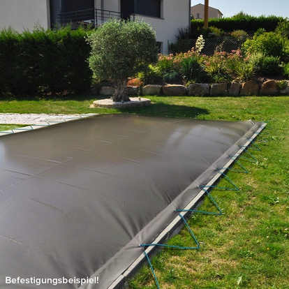 Nafukovacia zimná plachta na bazén POOLSANA AIR PROTECT antracitová, obdĺžnik 8,00 x 4,00 m
