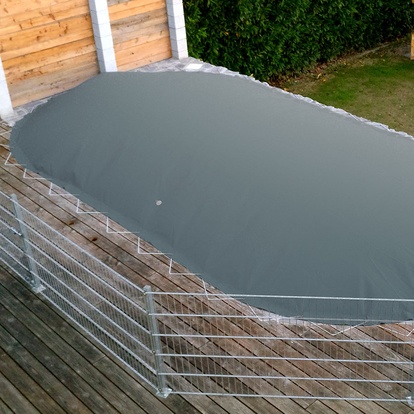 Nafukovacia zimná plachta na bazén POOLSANA AIR PROTECT antracitová, ovál 7,00 x 3,50 m